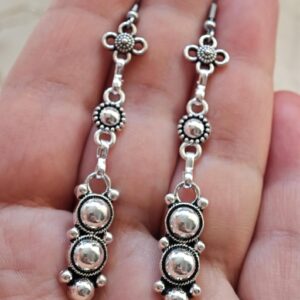 Amazigh Kabyle Berber Earrings with Silver Tone Cultural Design