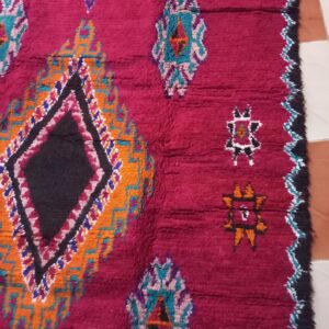 Amazigh Berber Vintage Red Wool Rug Handmade Tribal Carpet