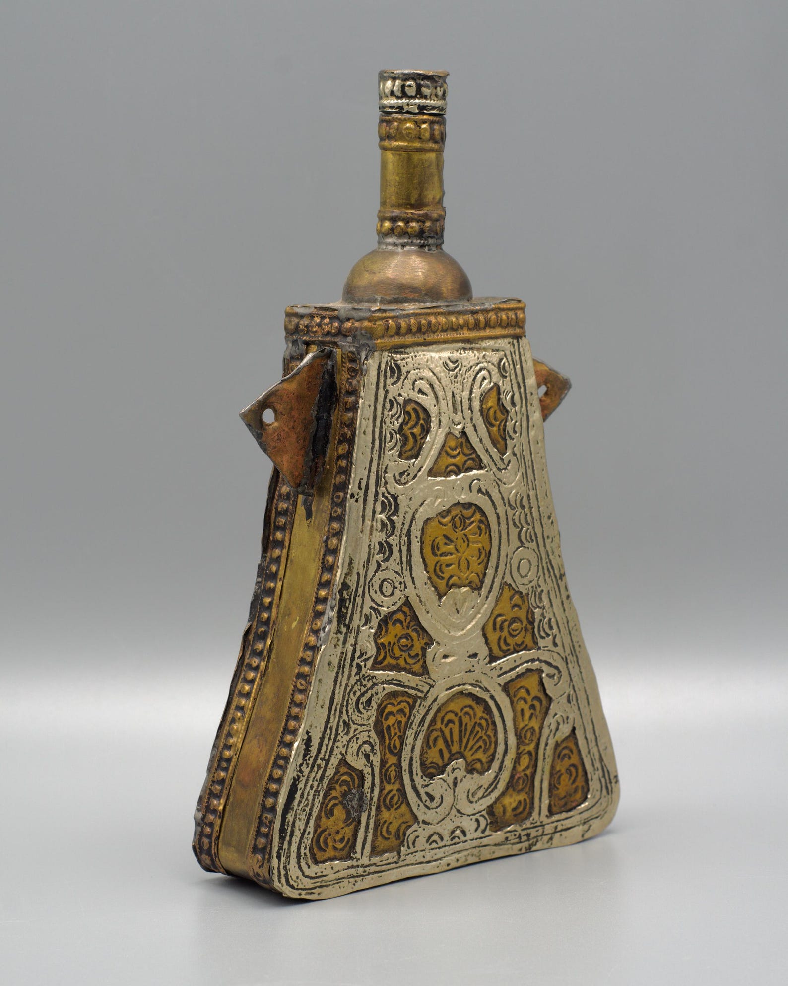 Antique Berber Amazigh Amulet Flask Necklace Islamic Talismanic Metalwork