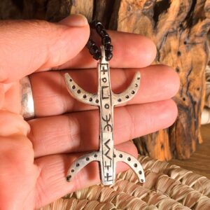 Amazigh Tamazight Yaz Mano símbolo Necklace with Cordon Leather