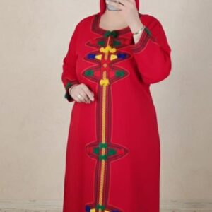 Amazigh Berber Embroidered Kaftan Dress with Yaz Patterns