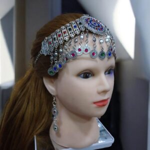 Amazigh Berber Sousse Tiara Head Jewelry Set with Earrings