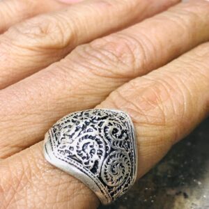 Amazigh Berber Tuareg Silver Tribal Engraved Adjustable Ring
