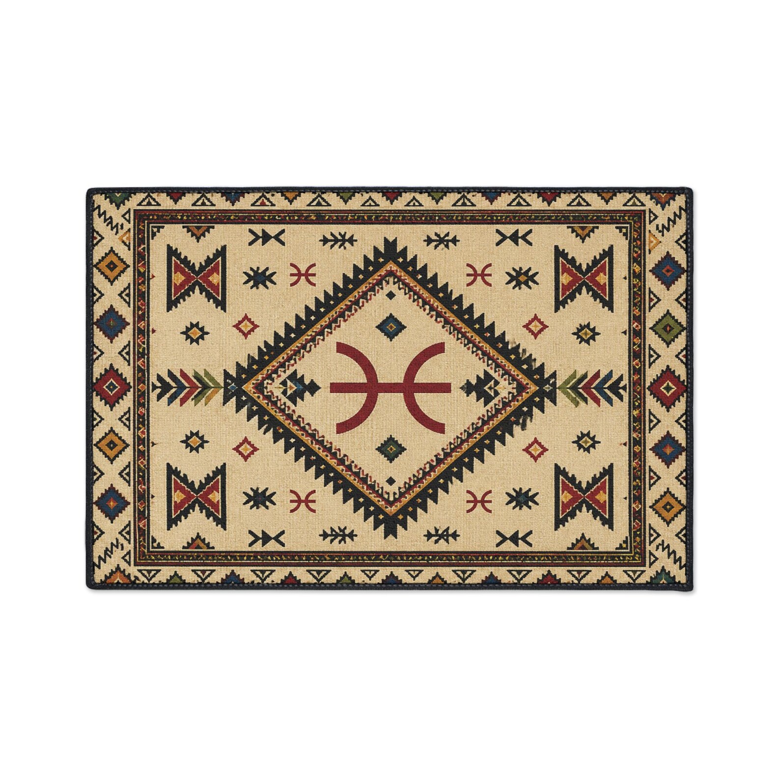 Amazigh Berber Flag Rug Floor Mat Geometric Carpet Design