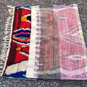 Amazigh Boujaad Wool Rug with Colorful Geometric Berber Patterns