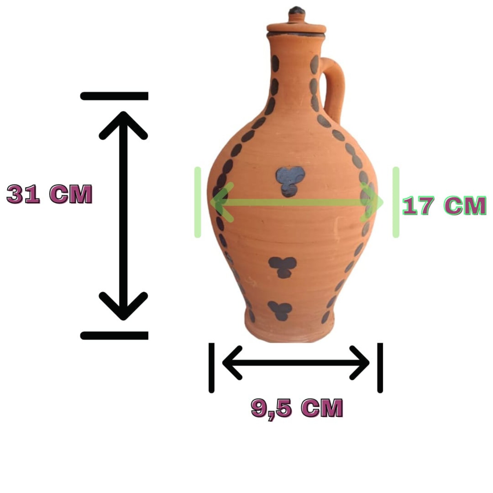 Amazigh Berber Jarre argile Poterie Artisanat Traditional Vase