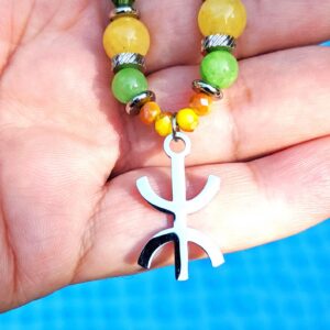 Amazigh Berber Tifinagh Yaz Symbol Natural Bead Necklace