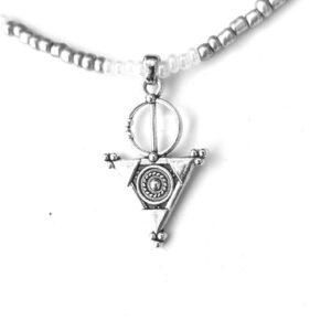 Amazigh Berber Tizerzit Necklace with Beaded Fibule Pendant