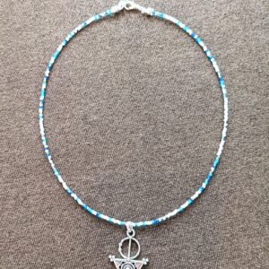 Amazigh Berber Tizerzit Necklace with Fibule Pendant and Beads