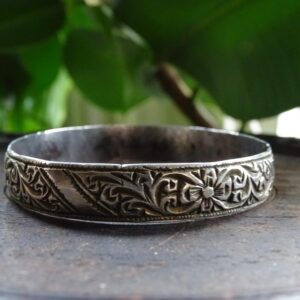 Berber Amazigh High-Grade Fine Silver Hand Etched Filagree Bracelet