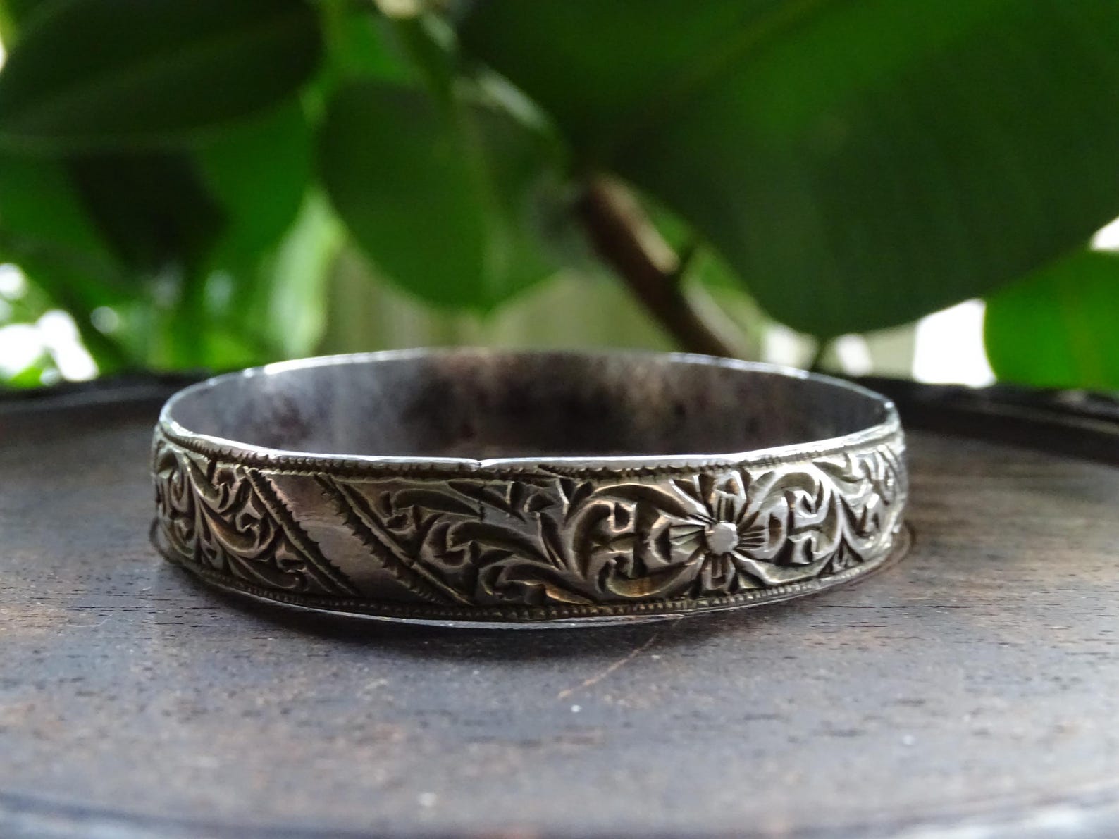 Berber Amazigh High-Grade Fine Silver Hand Etched Filagree Bracelet