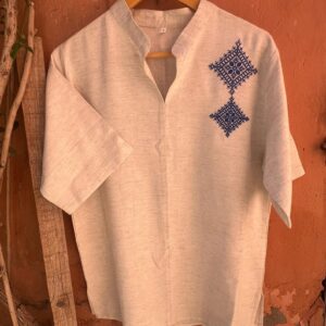 Amazigh Loulan Tunic with Elegant Embroidery for Men