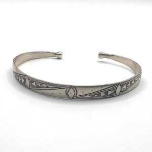 Amazigh Berber Tuareg Sterling Silver Bangle Bracelet African Tribal Jewelry