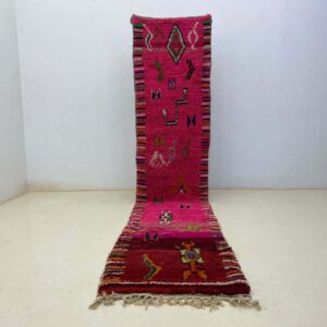 Amazigh Pink Berber Wool Rug with Tribal Home Decor