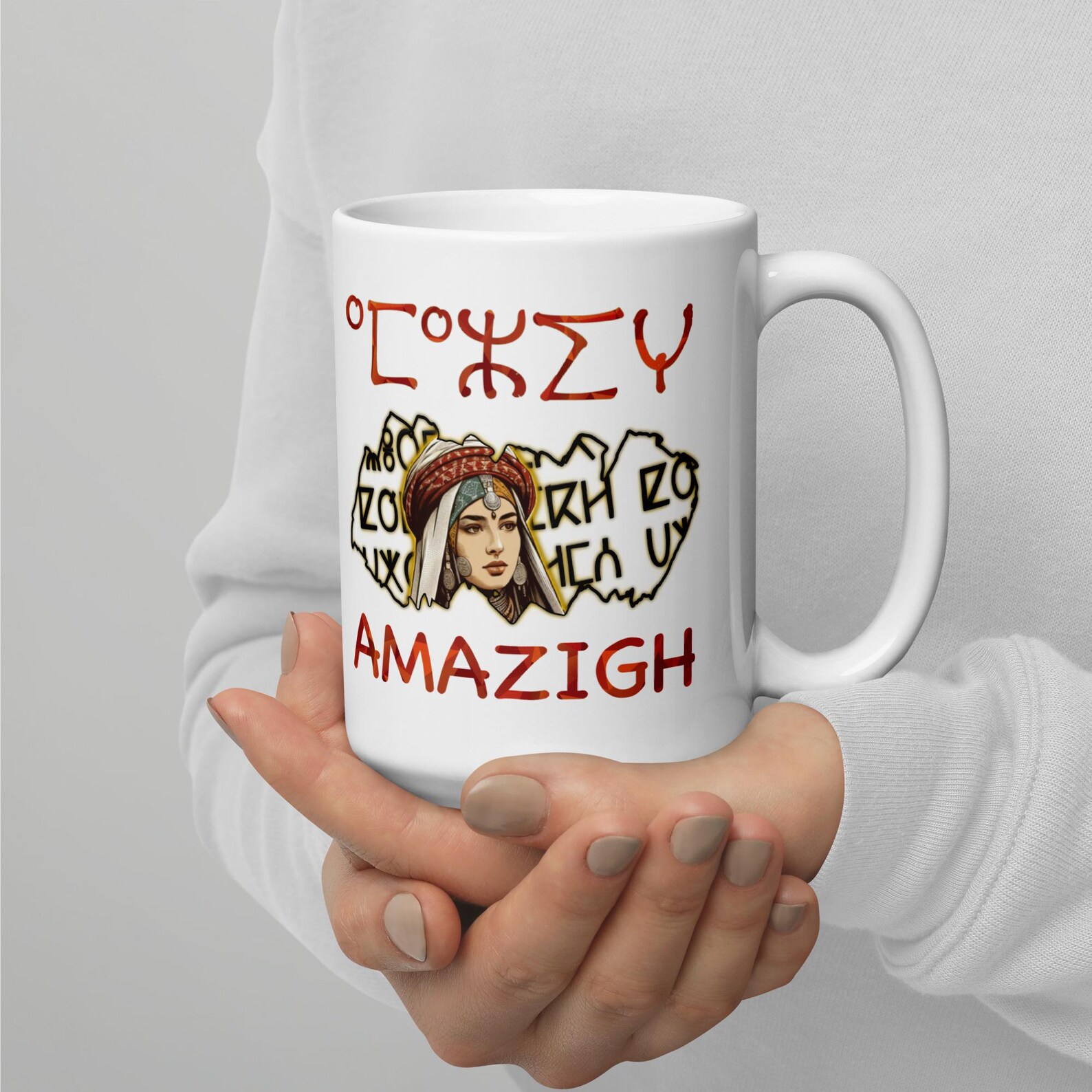 Amazigh Berber Tifinagh Yaz Symbol Glossy Ceramic Mug