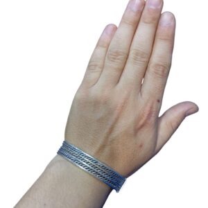Amazigh Tiznit Pure Silver Handcrafted Women's Bracelet with 3D Engravings
