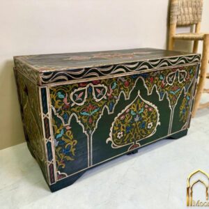 Amazigh Berber Tazwakt Painted Wooden Chest Wall Art