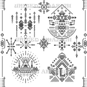 Amazigh Berber Kabyle Tattoo Symbols Digital Download Pattern Collection