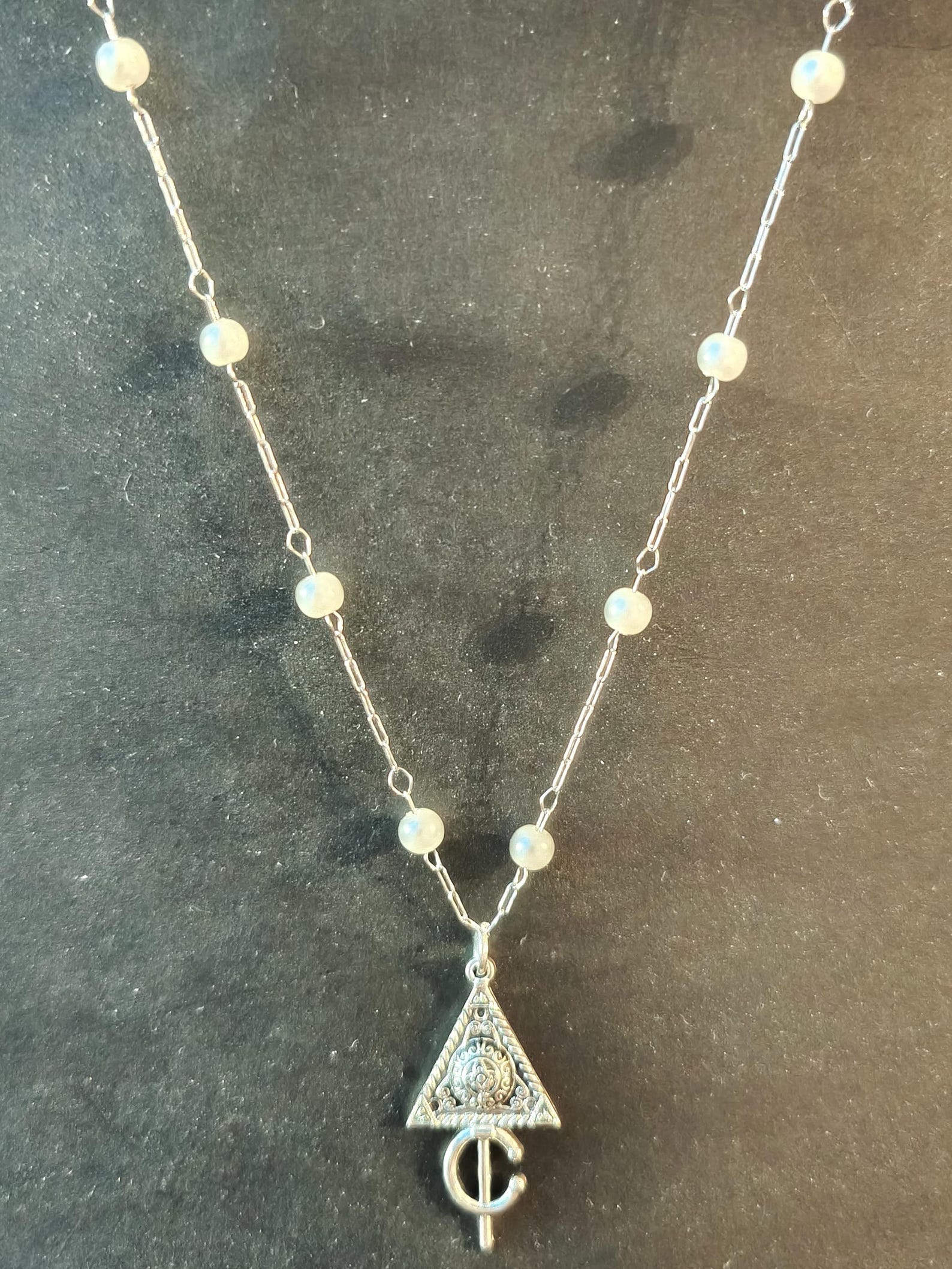 Amazigh Berber Kabyle Fibule Necklace with Pearls and Pendant