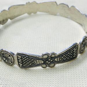 Amazigh Berber Gravé 925 Silver Engraved Cuff Bracelet