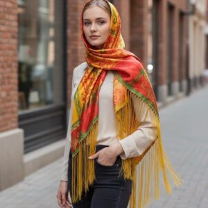 Amazigh Subniya Souss Berber Traditional Fringe Scarf Wrap