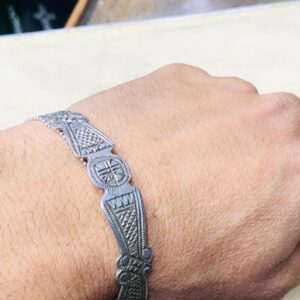 Amazigh Berber Gravé 925 Silver Engraved Cuff Bracelet