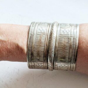 Amazigh Berber Vintage Wide Silver Bracelet from Siwa Egypt