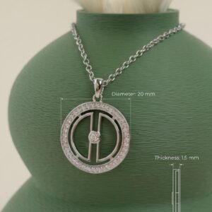 Amazigh Moon Necklace with Berber Symbol Pendant and Zirconia Accent