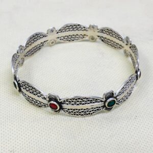 Berber Amazigh Gravé 925 Silver Handmade Cuff Bracelet