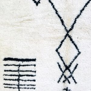 Amazigh Berber Beni Ourain Wool Rug with Tifinagh Symbols