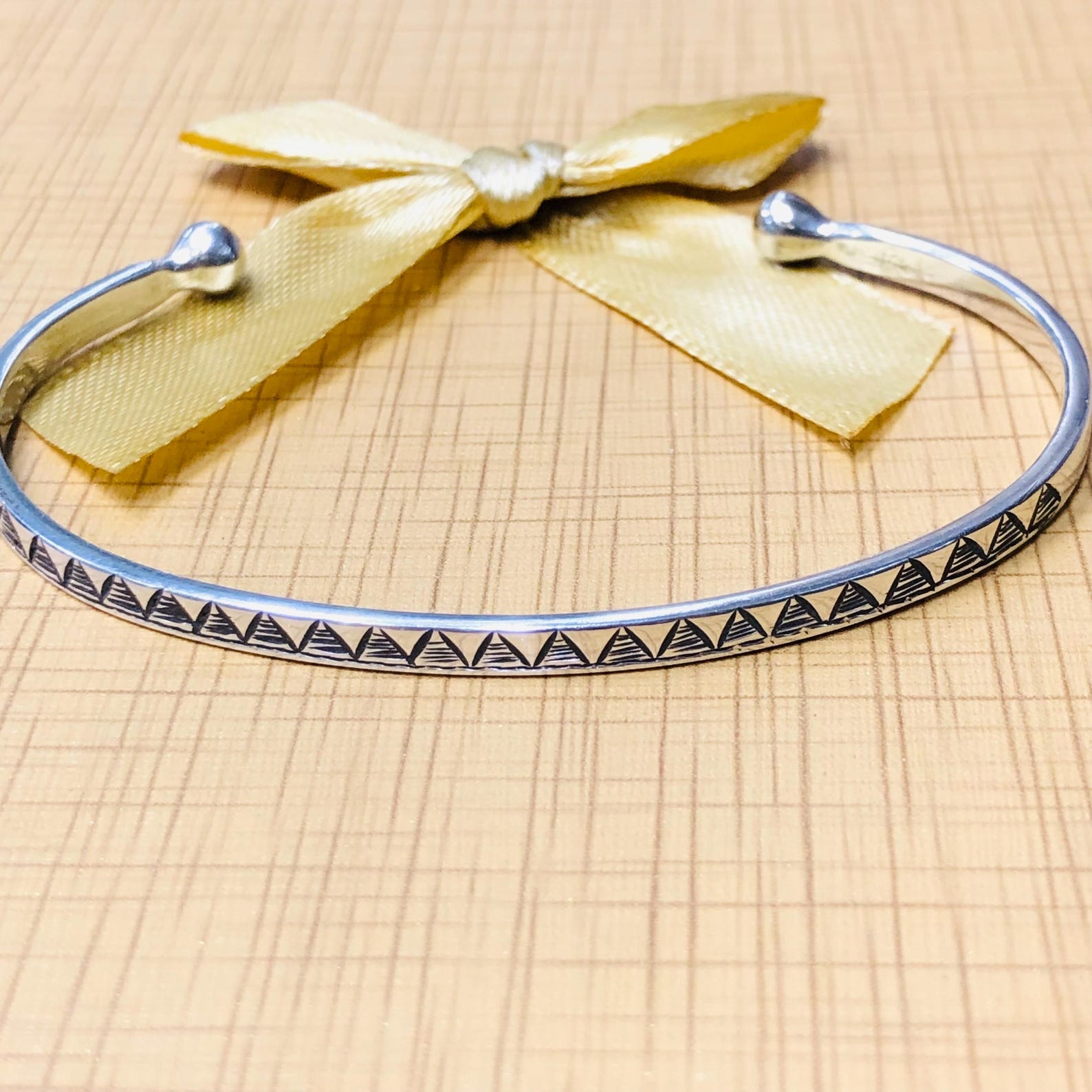Amazigh Berber Gravé 925 Silver Open Cuff Bracelet