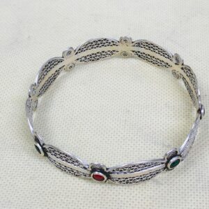 Berber Amazigh Gravé 925 Silver Handmade Cuff Bracelet