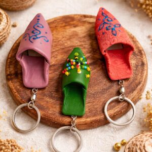 Amazigh Camel Leather Babouche Shoes Keychains Set Slipper Souvenir