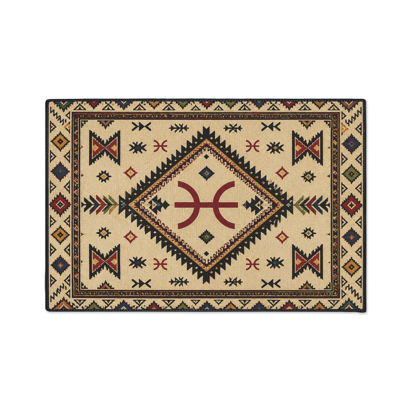 Amazigh Berber Flag Rug Floor Mat Geometric Carpet Design