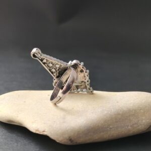 Kabyle Amazigh Berber Traditional Ring with Colorful Enamel