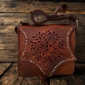 Amazigh Berber Vintage Leather Natural Patina Boho Bag