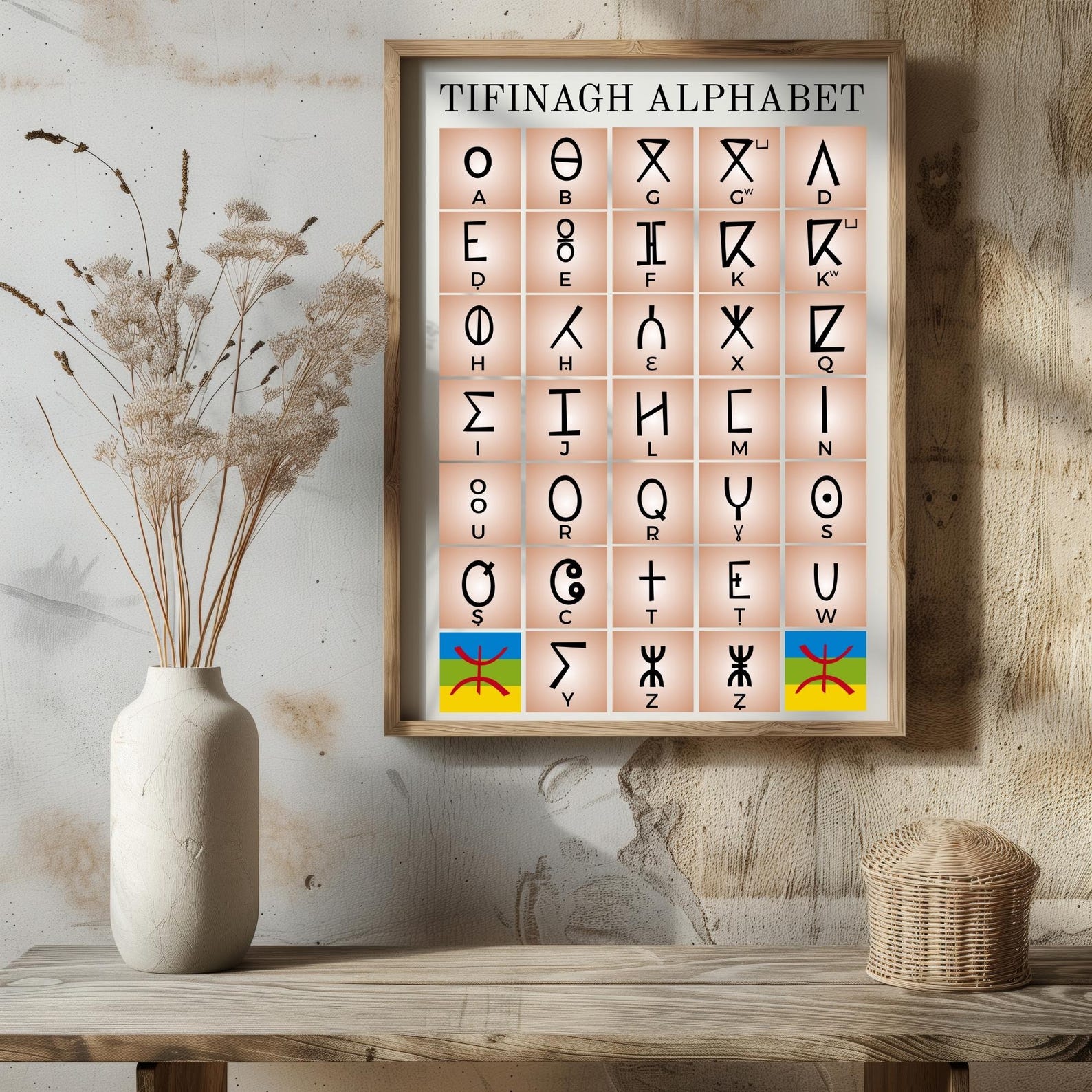 Amazigh Tifinagh Yaz Alphabet Poster Digital Download Berber Art