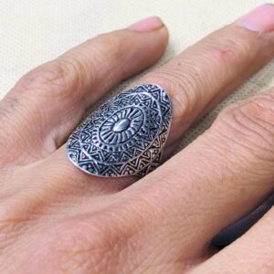 Amazigh Berber Tuareg Sterling Silver Tribal Engraved Ring