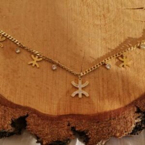 Amazigh Kabyle Tifinagh Yaz Berber Necklace Cadeau with Charms