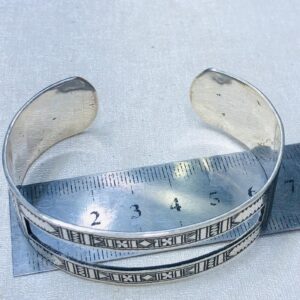 Amazigh Tuareg Berber Gravé Silver Bracelet Adjustable Cuff Maroc
