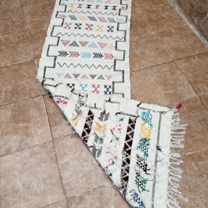 Amazigh Berber Handwoven Runner Rug with Colorful Patterns