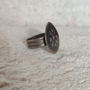 Amazigh Berber Niello Flower Silver Antique Ring Size 10