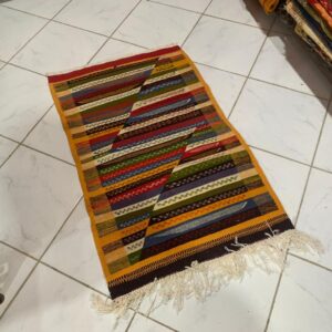 Amazigh Akhnif Berber Handmade Wool Accent Rug for Home Decor