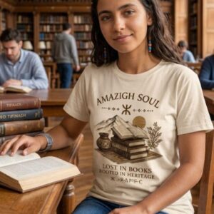 Amazigh Berber Tamazight Yaz Book Lover Digital T-Shirt Design