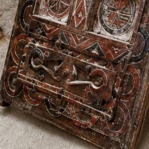 Amazigh Berber Hand Carved Wooden Door Wall Art Panel
