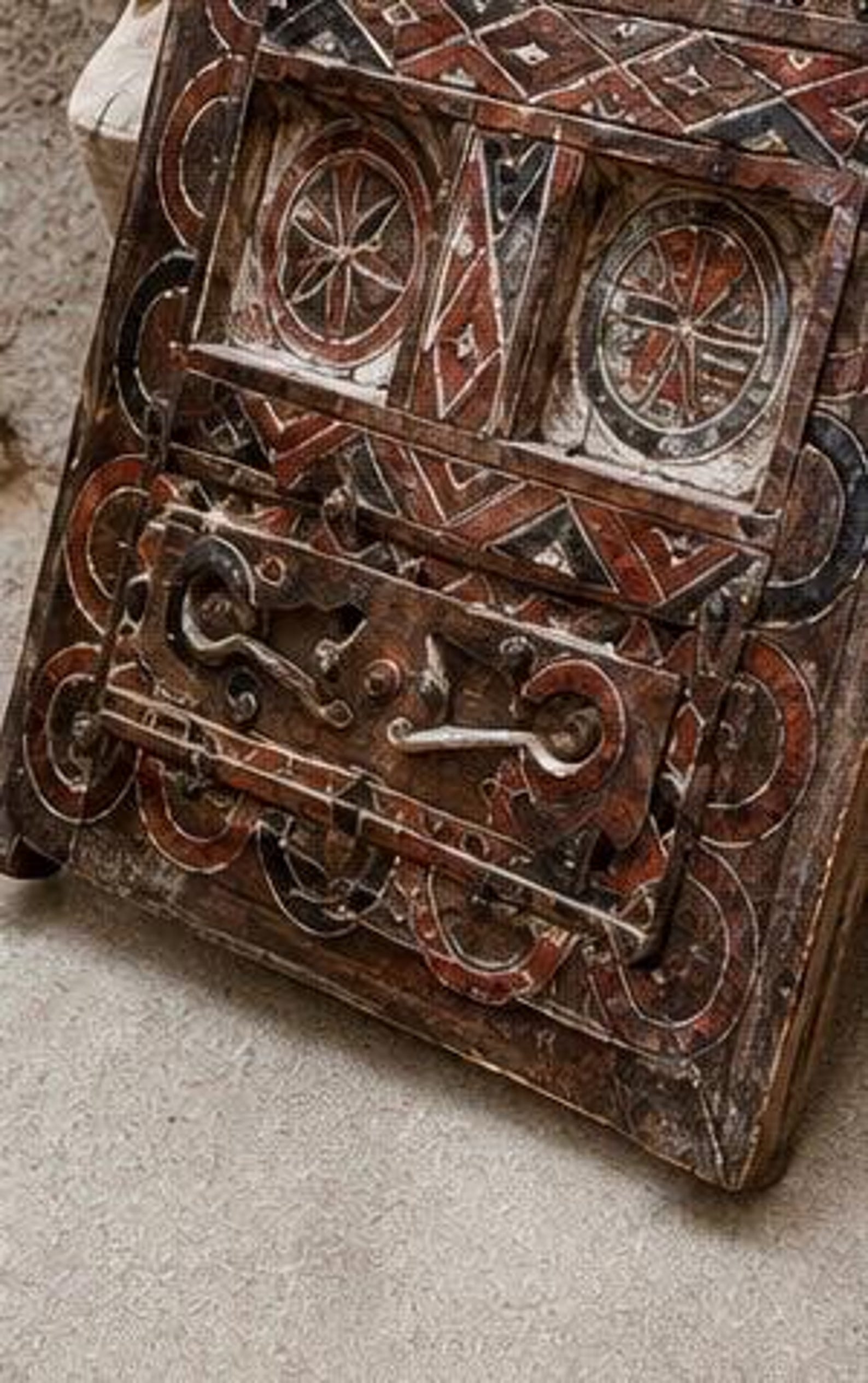 Amazigh Berber Hand Carved Wooden Door Wall Art Panel
