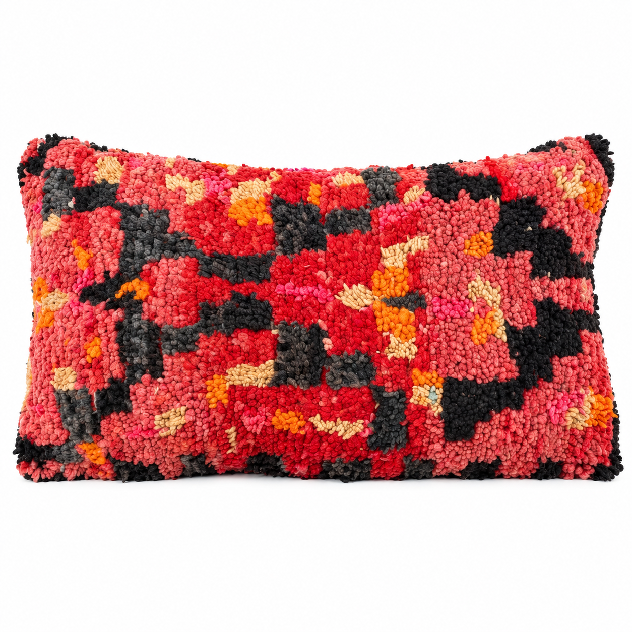 Aït Bou Ichaouen Berber Handmade Wool Pillow with Geometric Design