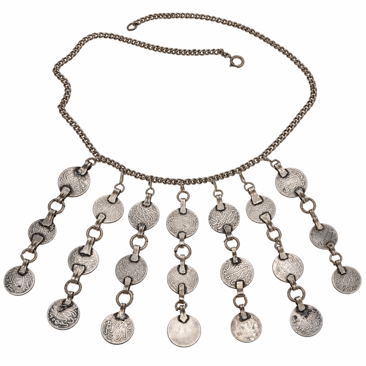Amazigh Antique coin pectoral Middle Atlas Necklace with seven rows