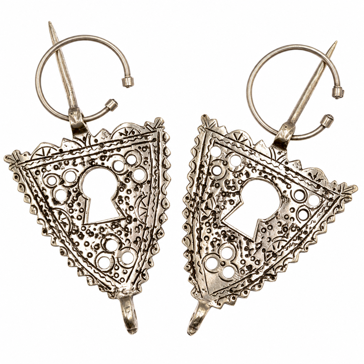 Amazigh Antique Fibula Pair with Southern Openwork Silver Design