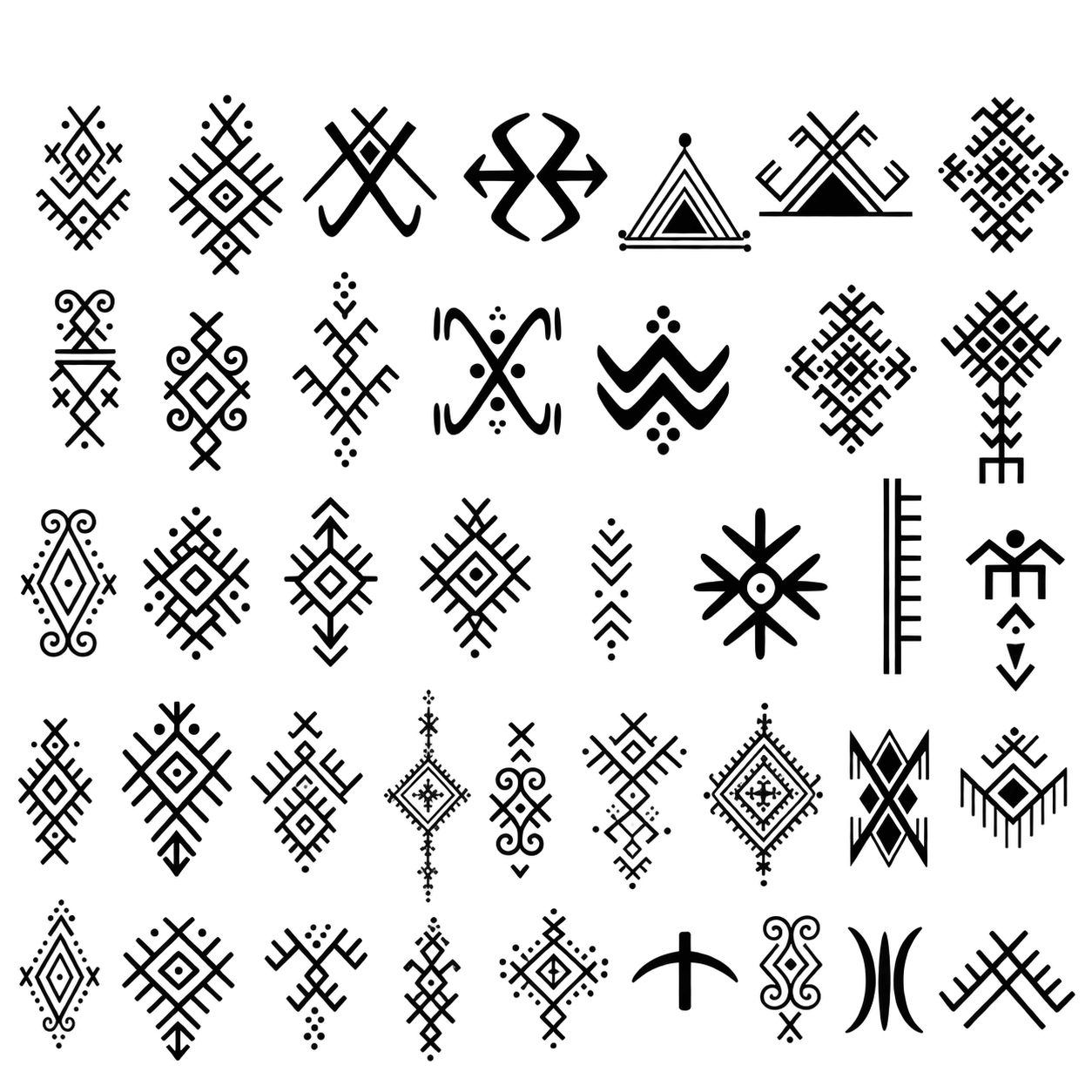 Amazigh Berber 35 Symbol SVG Bundle for Cricut Designs